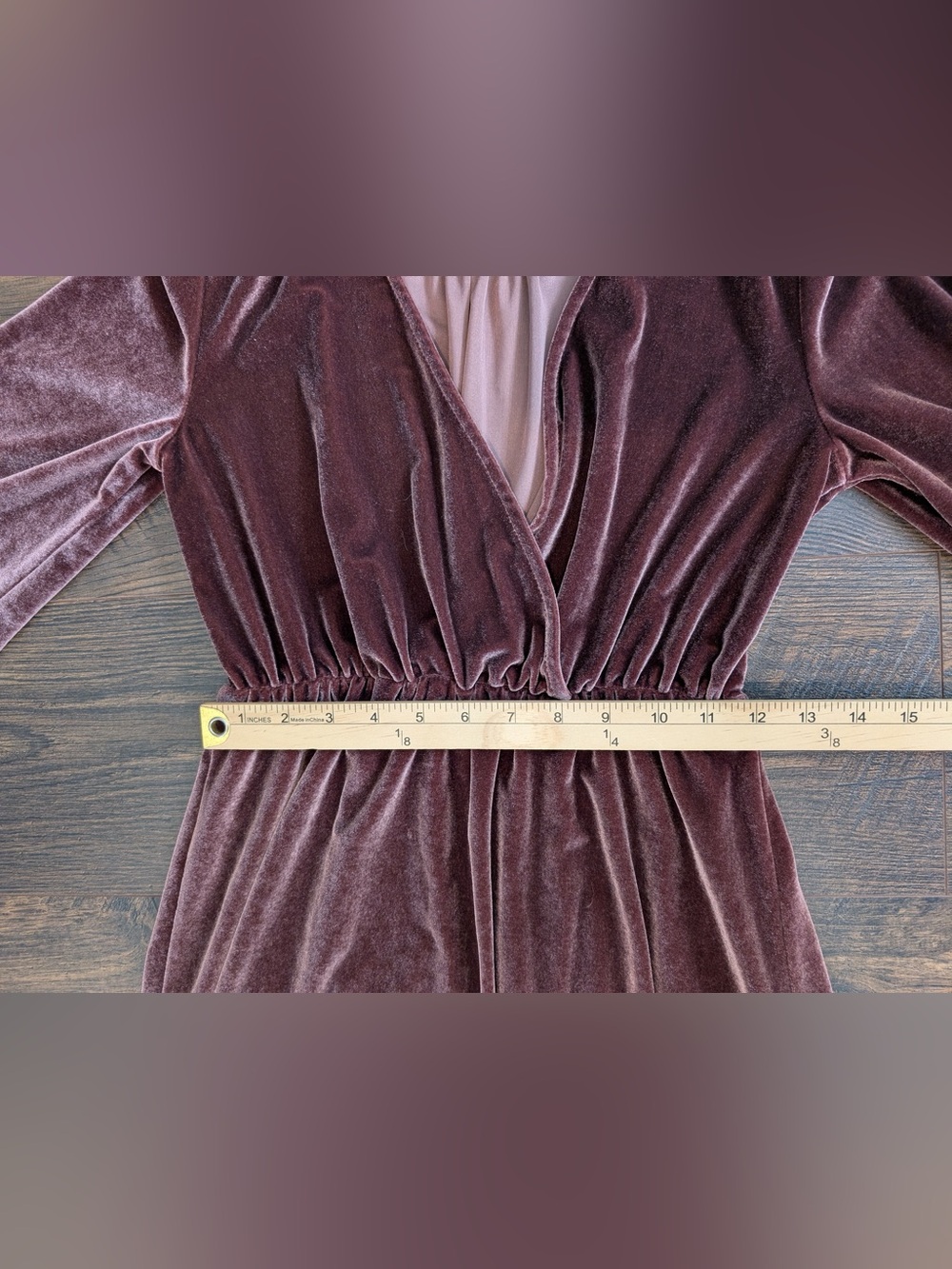 Baltic Born Sadie Velvet Maxi Dress Dusty Plum Size Small - Picture 12 of 14
